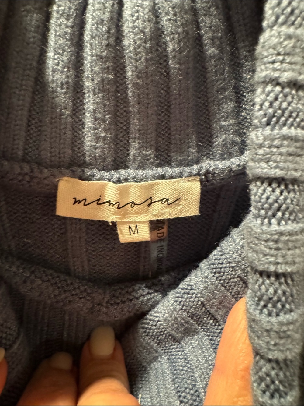 Sleeveless Ribbed Turtleneck Sweater Vest - Dusty Blue - Picture 2 of 3